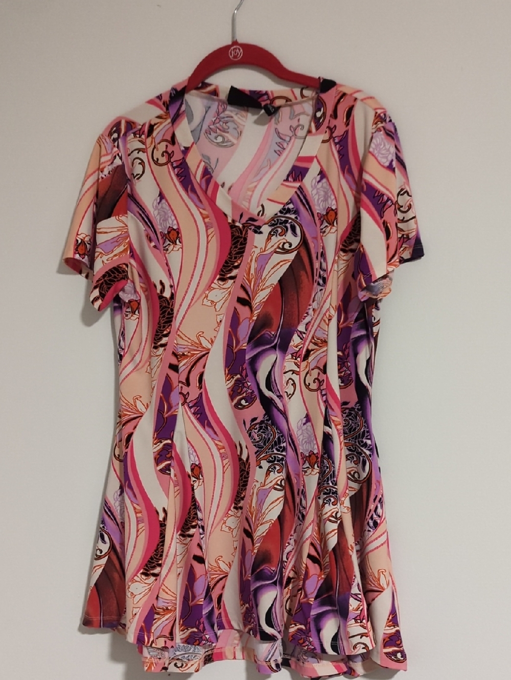 Attitudes by Renee Pink & Purple V-Neck Printed Tunic